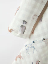 Three Little Tots Fall Plaid Dog Print Girls Long Sleeve Twirl Dress, additional view