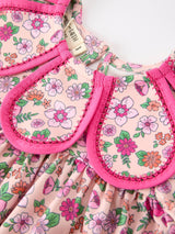Hot Pink Floral Petals Collar Girl Dress