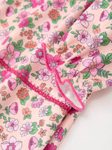 Hot Pink Floral Petals Collar Girl Dress