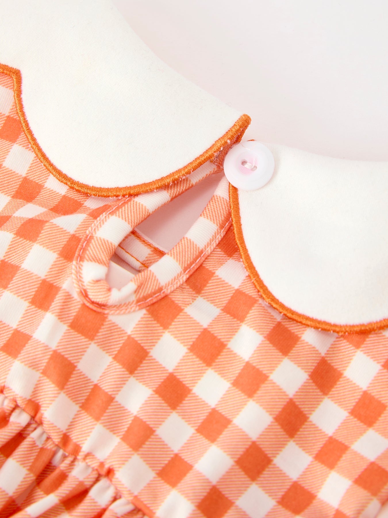 Three Little Tots Fall Pumpkin Embroidered Puff Sleeve Girls Dress, additional view