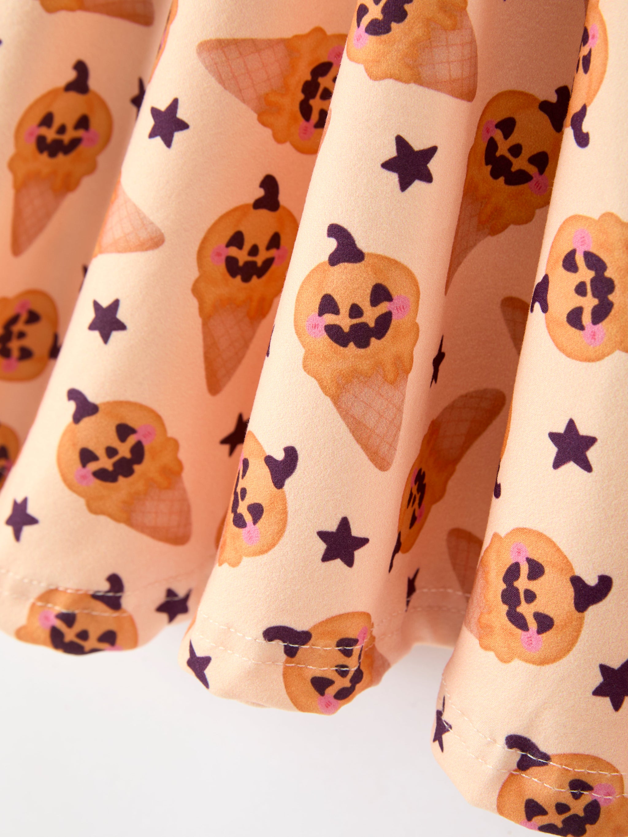 Three Little Tots Halloween Pumpkin Girls Long Sleeve Dress, extra product detail