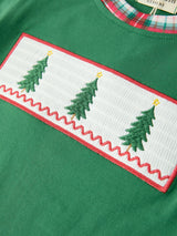 Christmas Tree Plaid Boys Set Long Sleeve Top Pants
