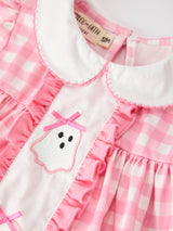 Halloween Ghost Embroidered Girls Bloomer Set Peter Pan Collar