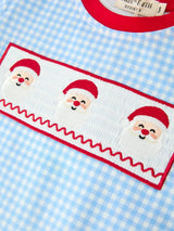Christmas Santa Smocked Embroidered Boys Pant Set