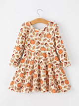 Thanksgiving Pumpkin Pie Girls Twirl Dress