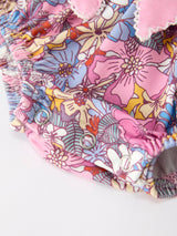 Three Little Tots Fall Vintage Floral Print Girls Long Sleeve Romper, extra product detail