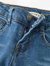 Girls Denim Leggings Ruffle Bell Bottom Pants