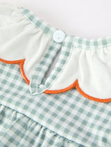 Halloween Thanksgiving Embroidered Pumpkin Girls Bloomer Set