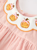 Halloween Pumpkin Embroidered Girls Bloomer Set