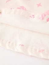 Girls Pink Christmas Ornament Print Flare Dress