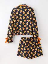 Halloween Candy Corn Mommy and Me Pajama Set Matching Lounge Set
