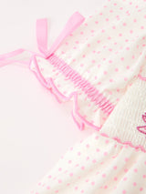 Christmas Smocked Girls Dress Embroidered Holiday Ruffle Collar