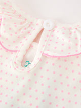 Christmas Smocked Girls Dress Embroidered Holiday Ruffle Collar