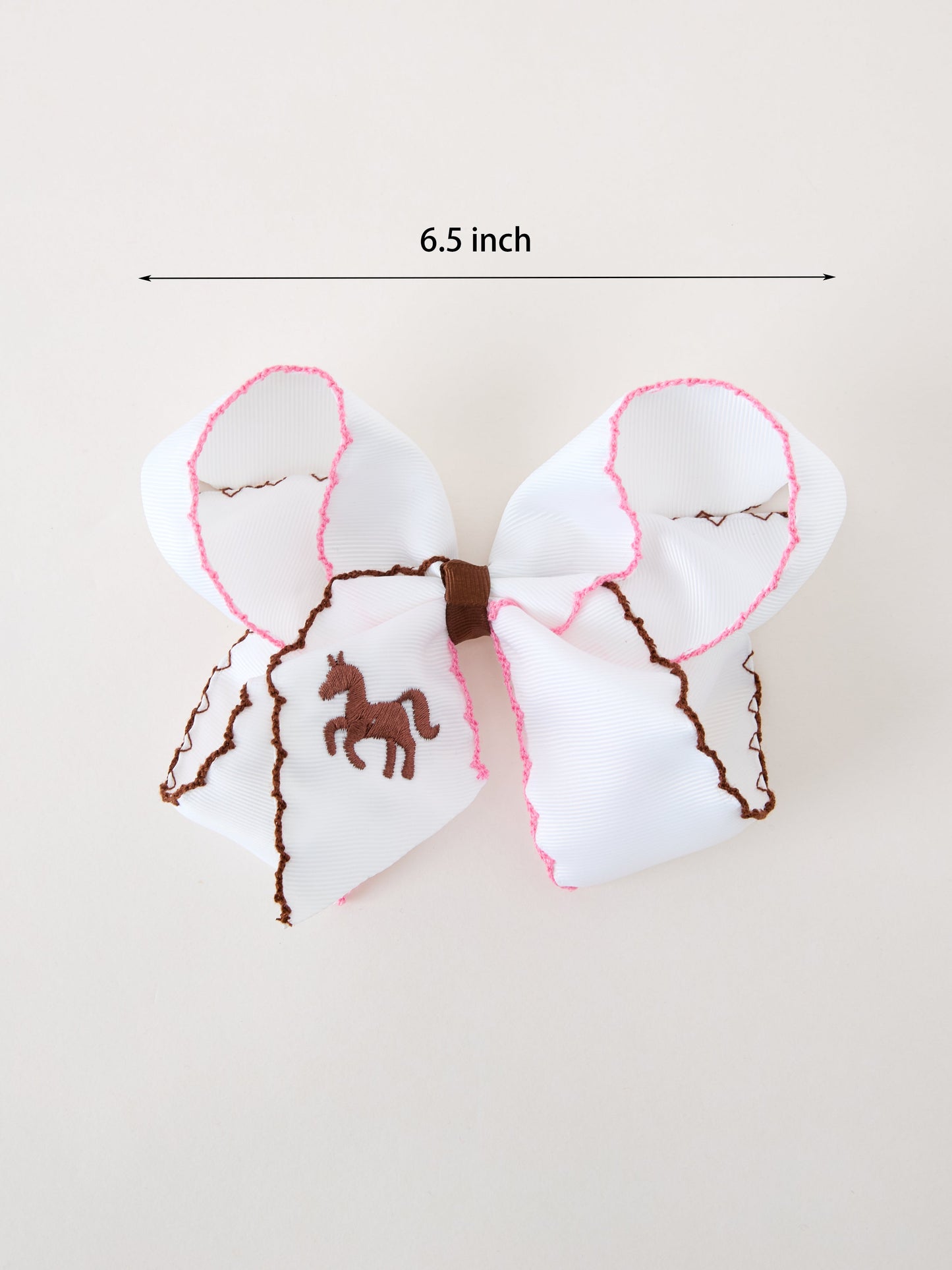 Western Horse Embroidery Ruffle Edge Girls Hairpin 4/6.25 Inches