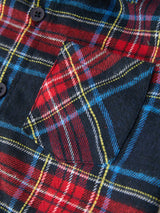 Christmas Boys Red Navy Plaid Button Down Shirt
