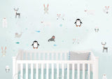 Three Little Tots Arctic Penguin and Friends - Fabric Nursery Wall Art Decals