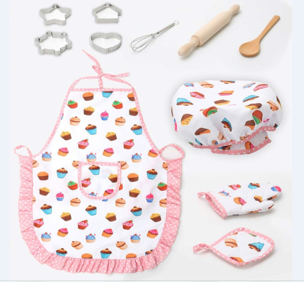 Three Little Tots Children's apron cake cooking tools