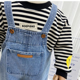 Children's Popular Denim Simple Suspender Pants