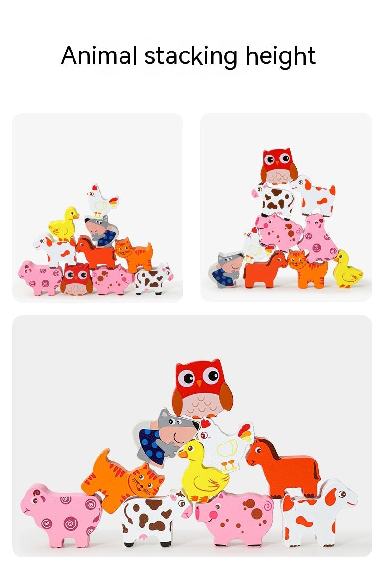 Three Little Tots Wooden Farm Animal Car Pulling Radishes Bug Catching Educational Toy, second additional photo