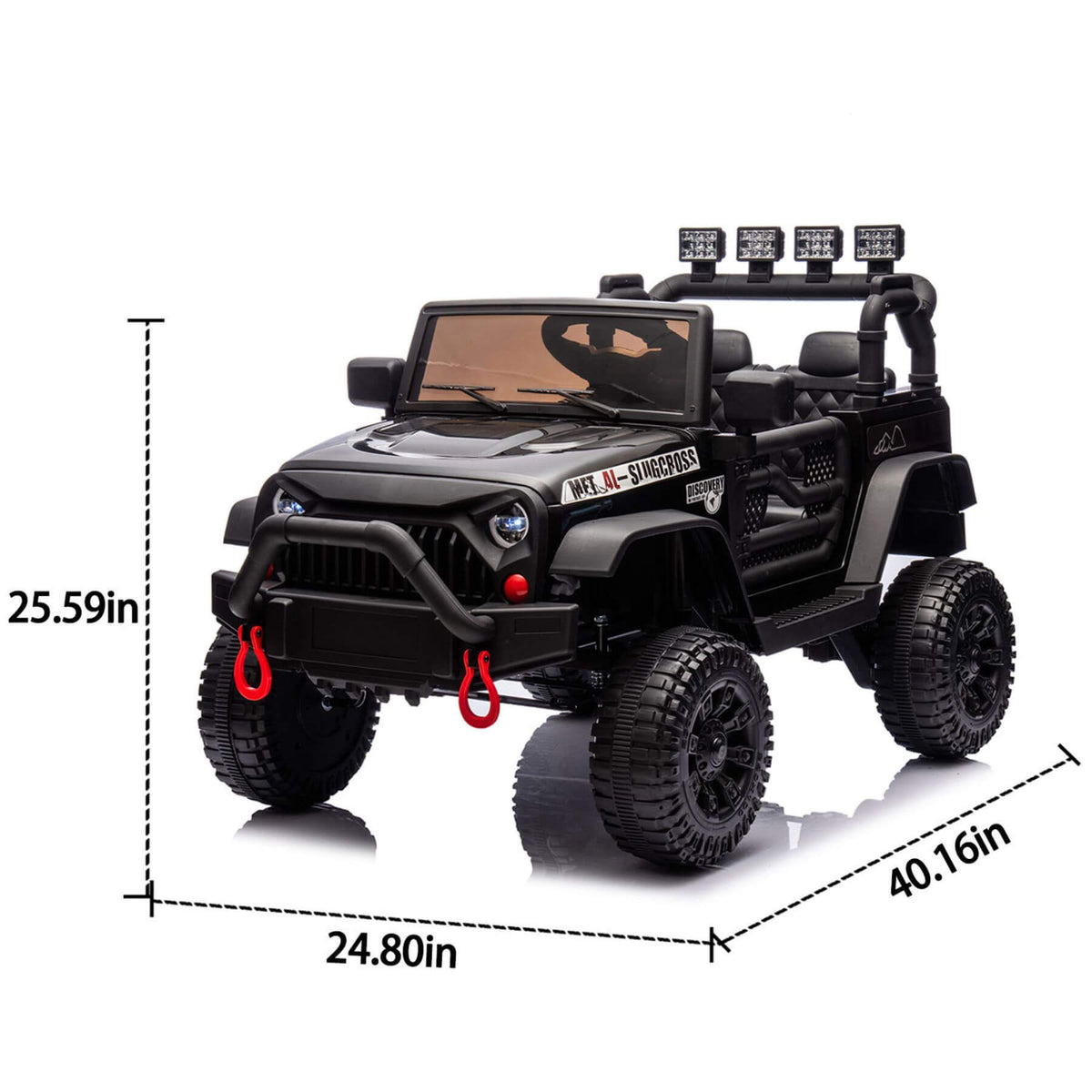 HIFINE 24V Kids Ride On Car W/Parents Remote Control, Black