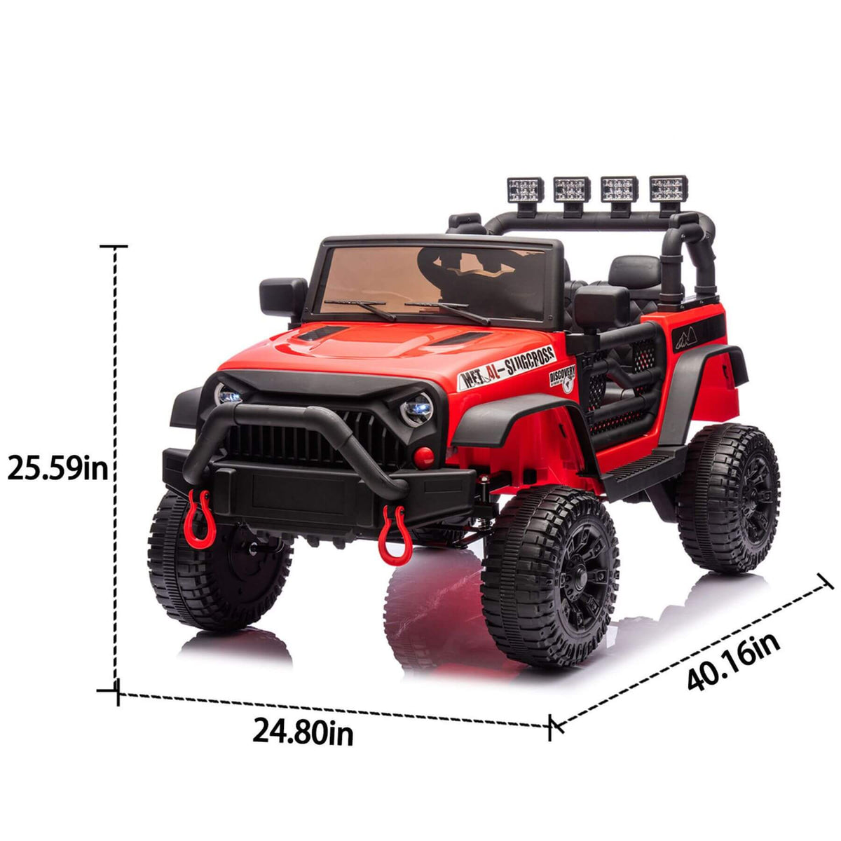 HIFINE 24V Kids Ride On Car W/Parents Remote Control, Red
