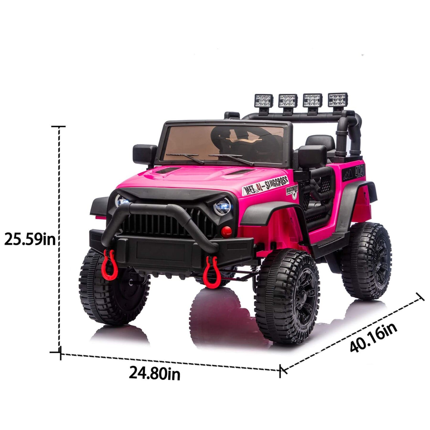 ToyRides Elite 24V Kids Ride On Car W/Parents Remote Control, Rose Pink