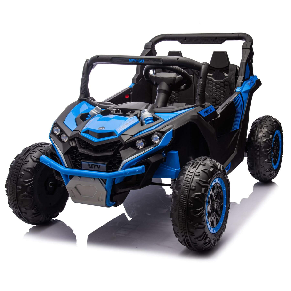 HIFINE 24V Two-Seater Kids Ride On UTV W/Parents Remote Control, for Age 3+, Blue