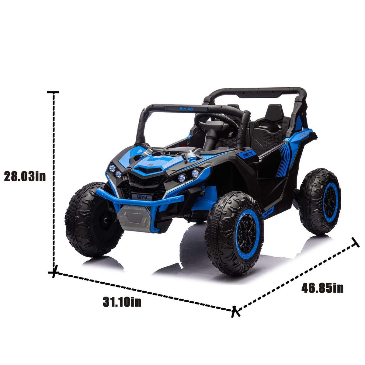 HIFINE 24V Two-Seater Kids Ride On UTV W/Parents Remote Control, for Age 3+, Blue