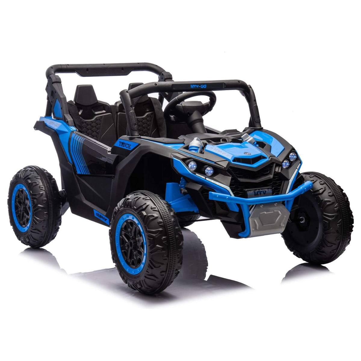 HIFINE 24V Two-Seater Kids Ride On UTV W/Parents Remote Control, for Age 3+, Blue