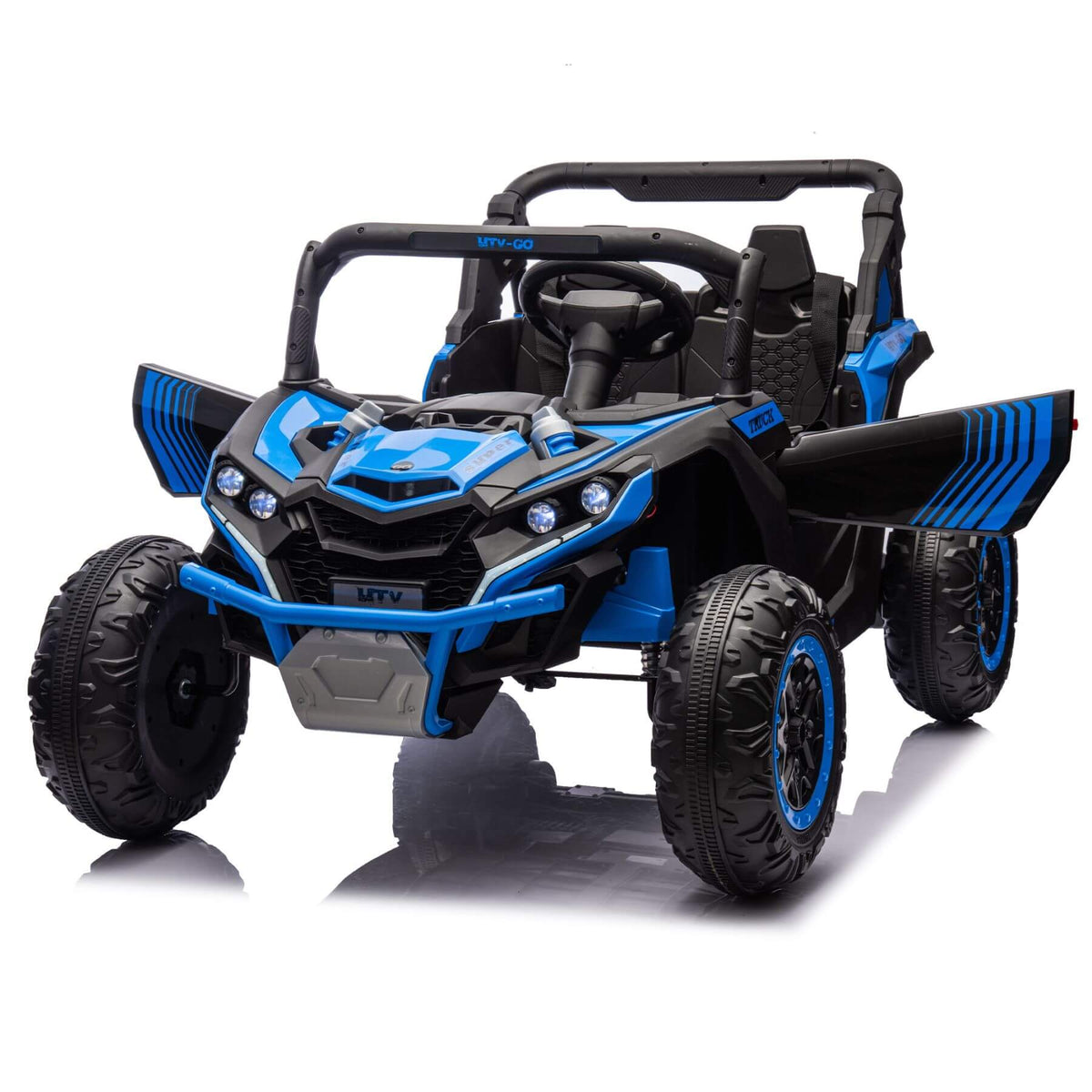 HIFINE 24V Two-Seater Kids Ride On UTV W/Parents Remote Control, for Age 3+, Blue