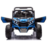 HIFINE 24V Two-Seater Kids Ride On UTV W/Parents Remote Control, for Age 3+, Blue