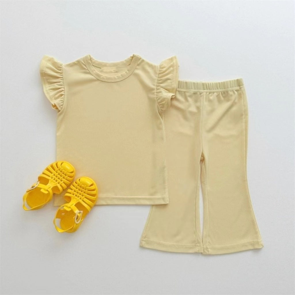 Three Little Tots Girls' Simple Cute Wild Suit Fashion, in Yellow