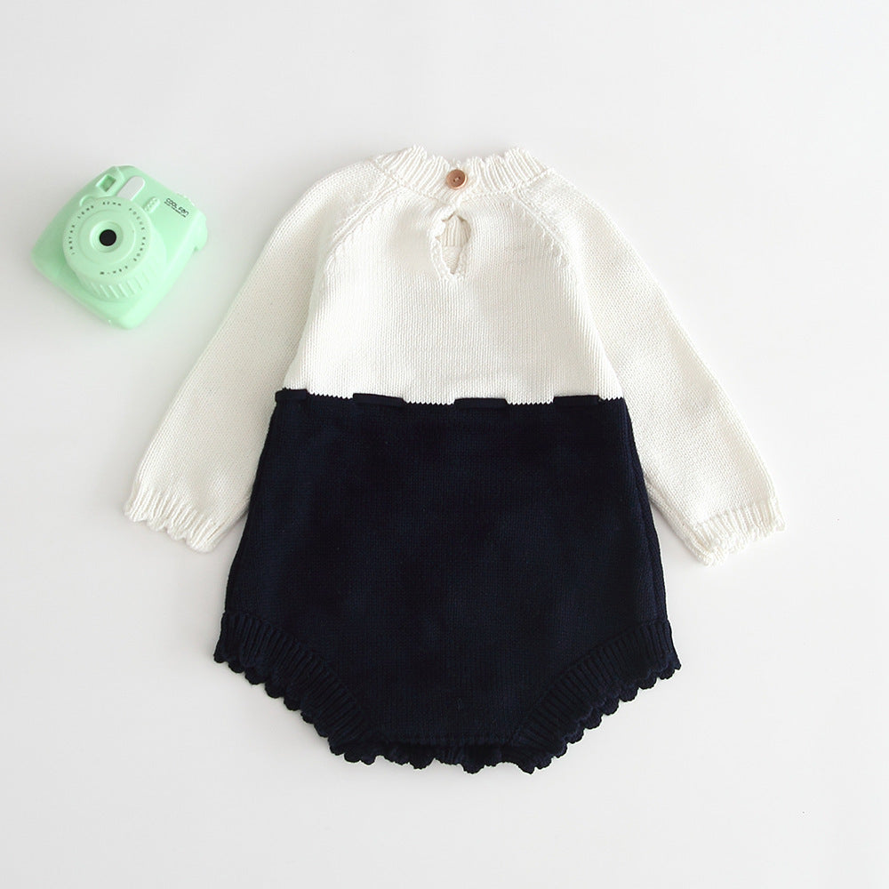 Three Little Tots Baby knitted jumpsuit, alternate angle