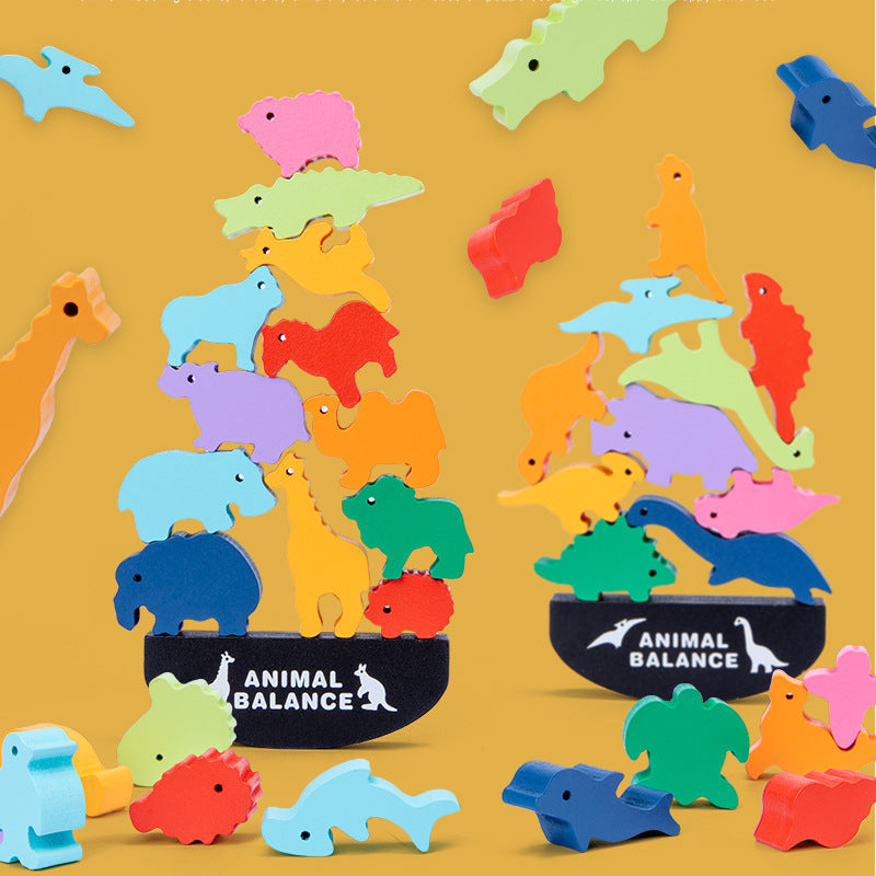 Three Little Tots Animal balance building blocks, alternate angle