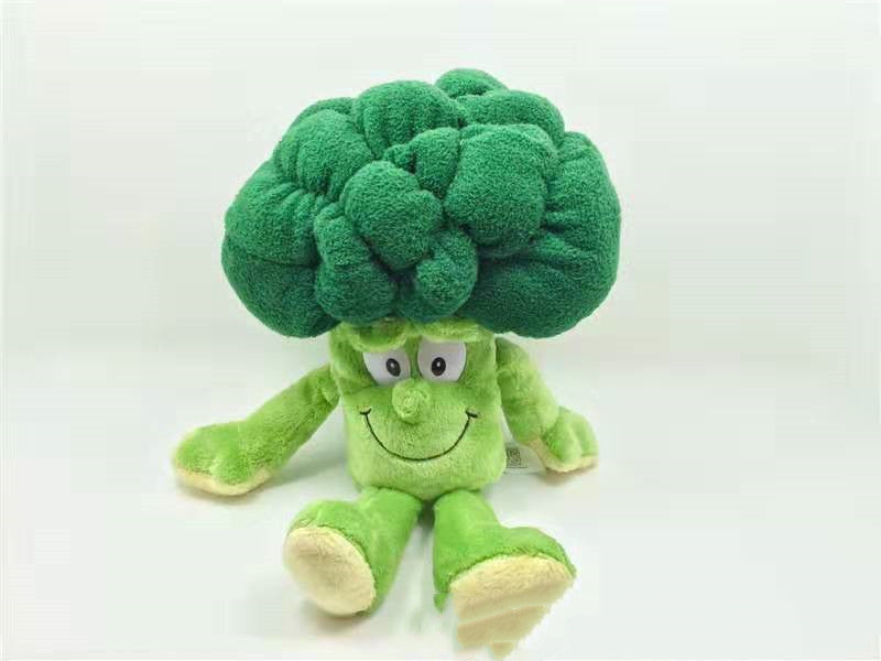 Three Little Tots Vegetables and Fruits Pumpkin and Watermelon Plush Toys, in Broccoli
