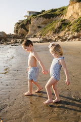 Light Blue Gingham One-Piece