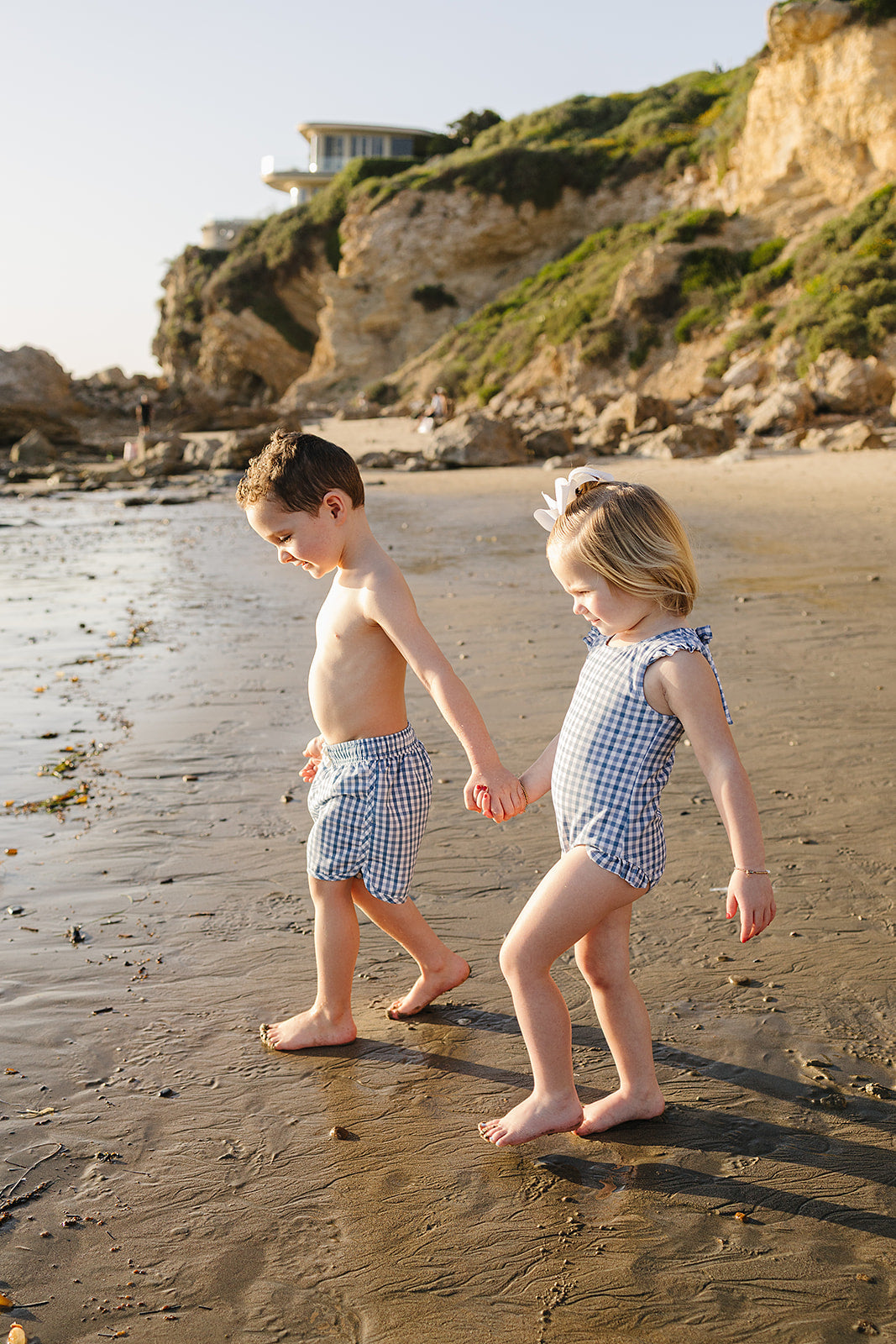 Three Little Tots Light Blue Gingham Swim Shorts, supplementary photo