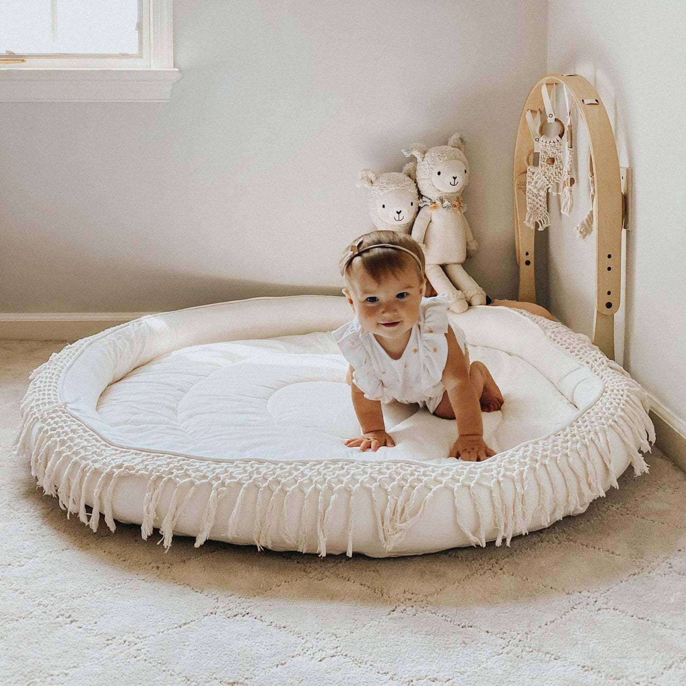 Three Little Tots Macrame Organic Round Play Mat, additional product photo