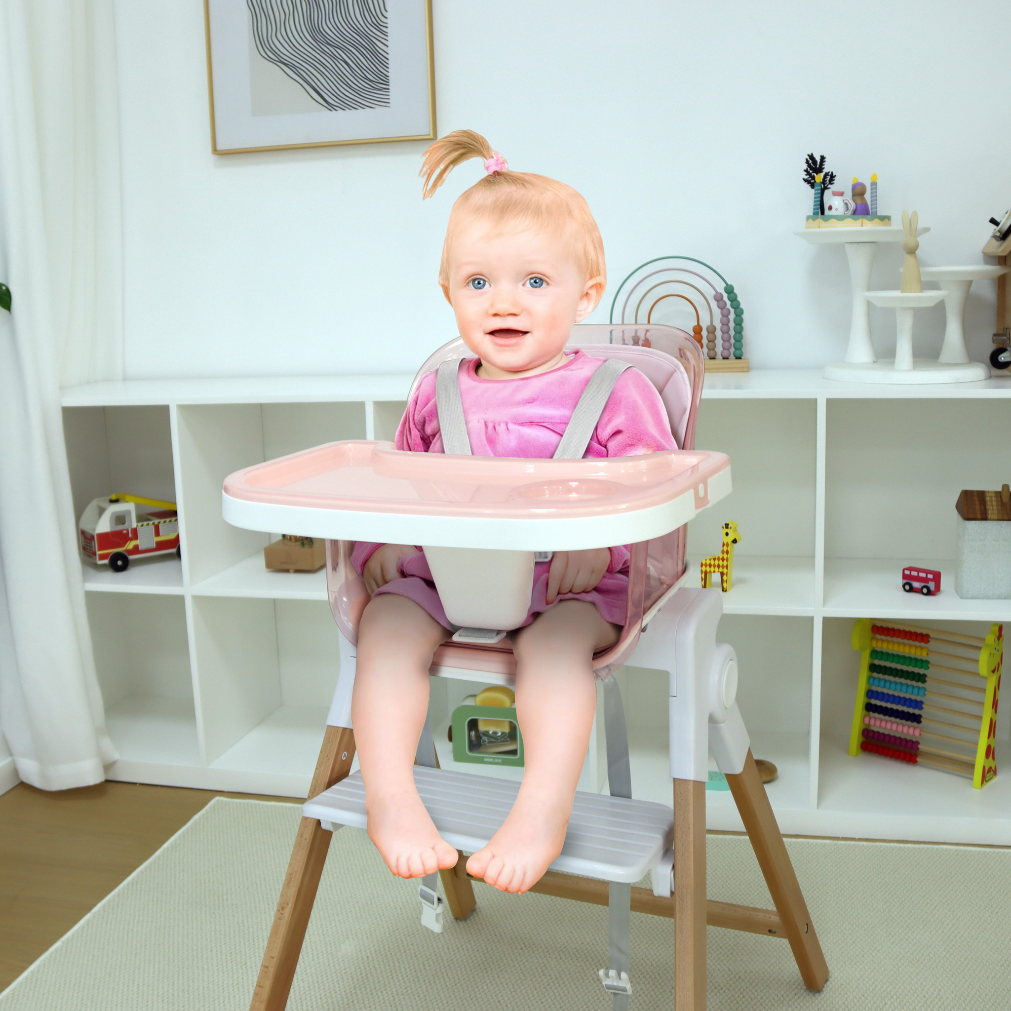 Three Little Tots Clover Baby High Chair, alternate angle
