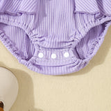 Toddler Flounced Sleeve Shoulder Strap Romper Girls' Spring And Autumn