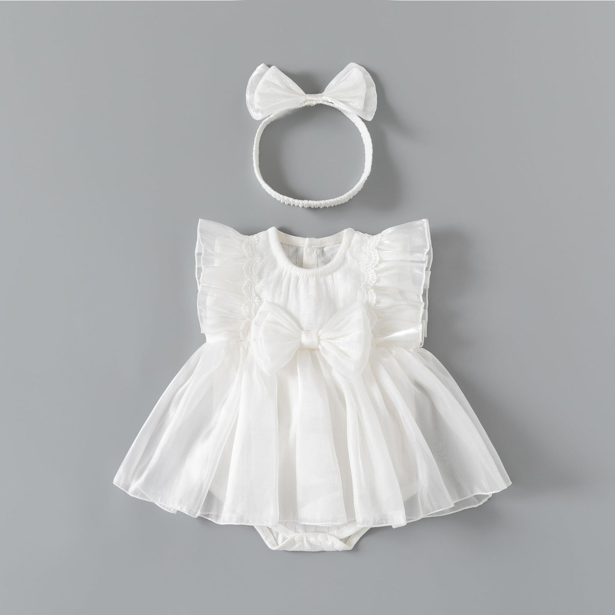 Three Little Tots Clothes For Babies Baby Girl Summer Jumpsuit, in Pearl White