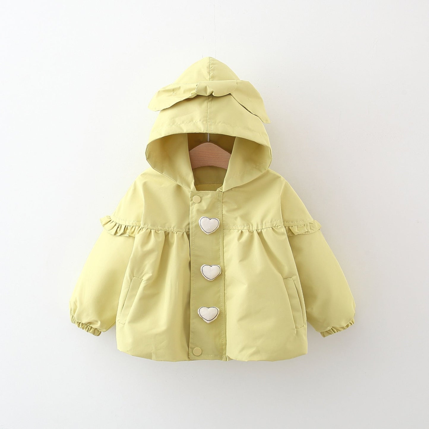 Girl's Love Hooded Trench Coat
