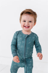 Three Little Tots Bamboo One Piece Zip Pajama - Starlit Sky, additional product photo