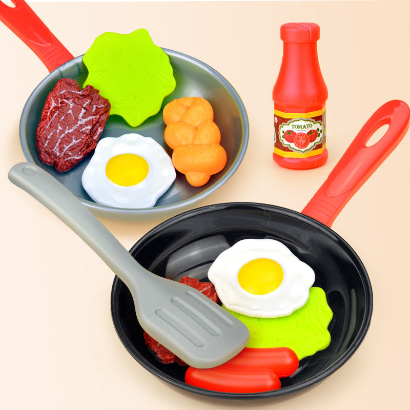 Three Little Tots Children Play House Pan Spatula Steak Kitchen Toy Set