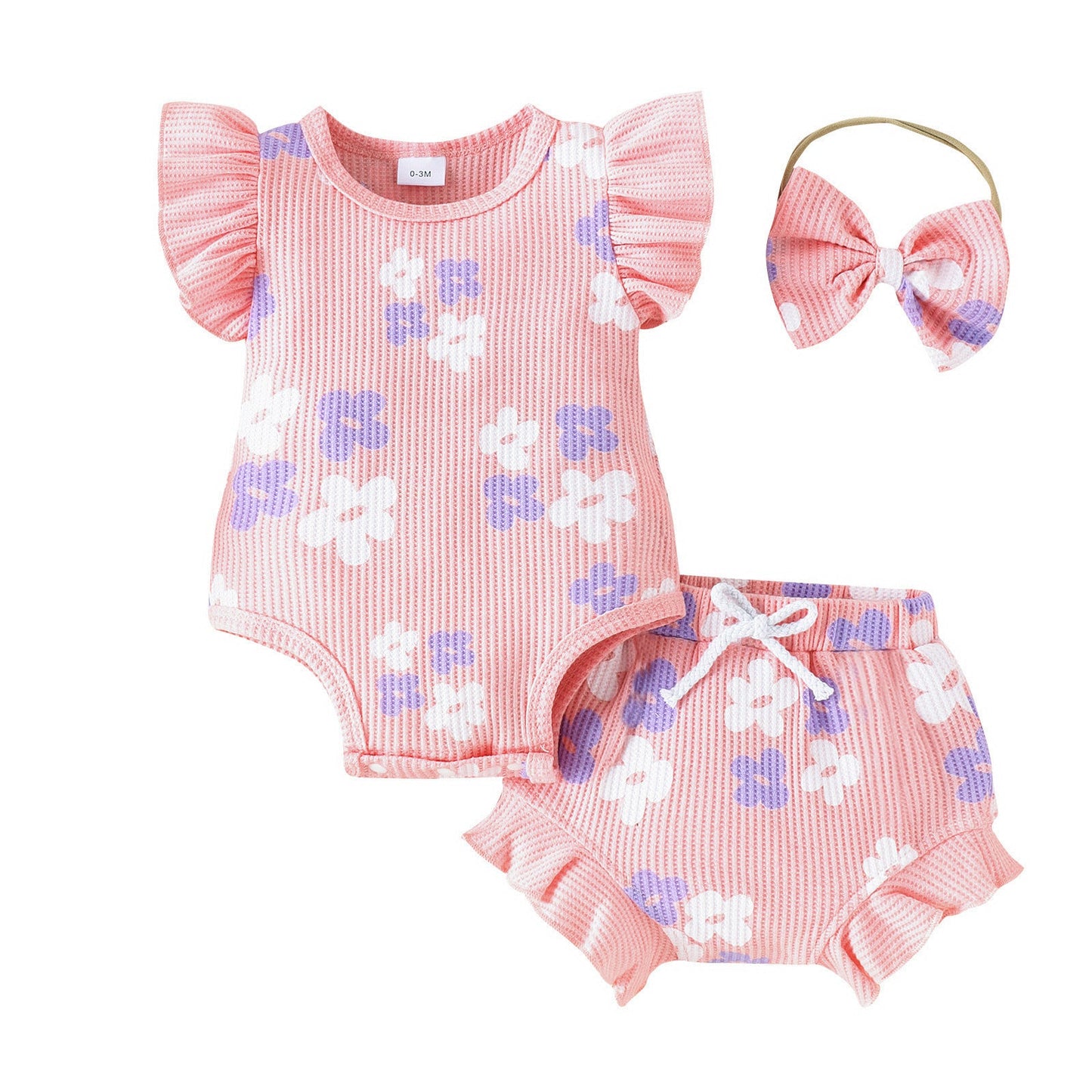 Flower Power Bodysuit Shorts Two-piece Set
