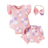 Flower Power Bodysuit Shorts Two-piece Set