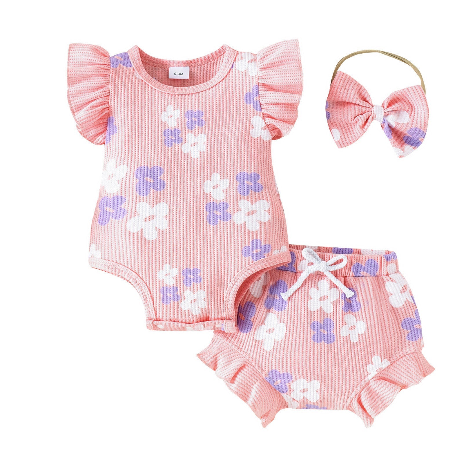 Flower Power Bodysuit Shorts Two-piece Set