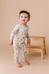 Three Little Tots Bamboo One Piece Zip Pajama - Animal ABC, extra product detail