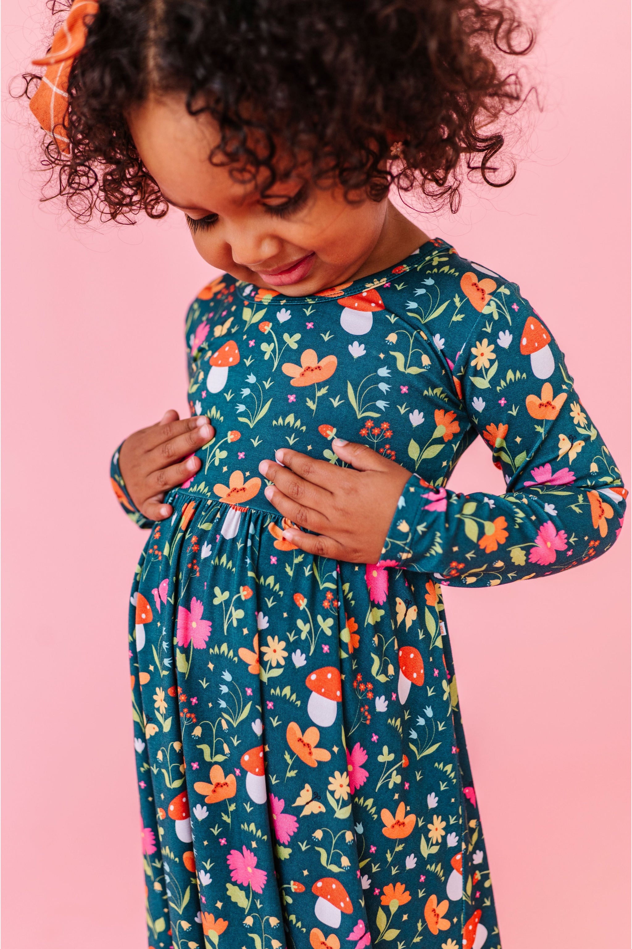 Three Little Tots Bamboo Long Sleeved Dress - Sylva, additional product photo