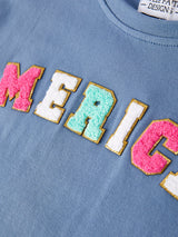 4th of july  “MERICA”Top Girls Gauze Skirt